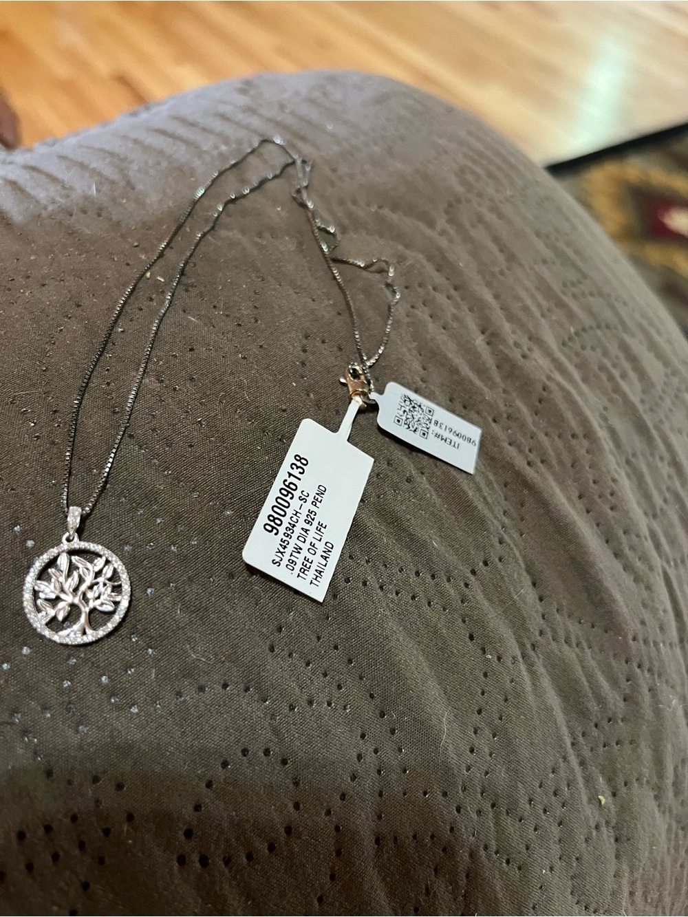 NWT TREE OF LIFE STERLING SILVER .06 REAL DIAMOND 20 INCH